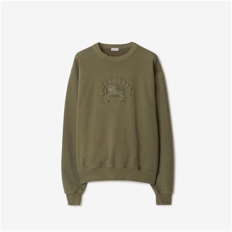 burberry brit equestrian knight crewneck sweatshirt|EKD Cotton Sweatshirt in Silt .